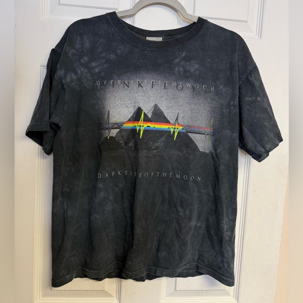 Vintage Liquid Blue Pink Floyd Dark Side Of The Moon Tee Shirt Size Medium